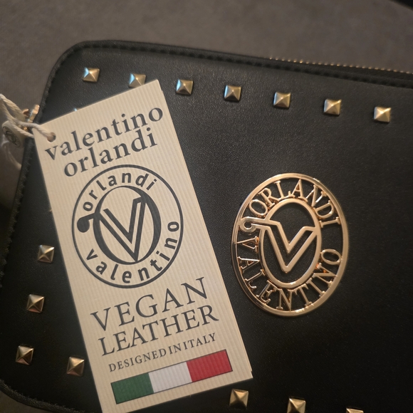 NWT Valentino Orlandi Black Studded Crossbody Bag - Picture 6 of 8